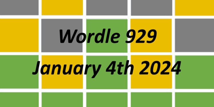 Daily Wordle 929 - 4th January 2024