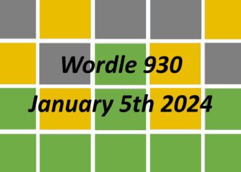 Daily Wordle 930 - 5th January 2024