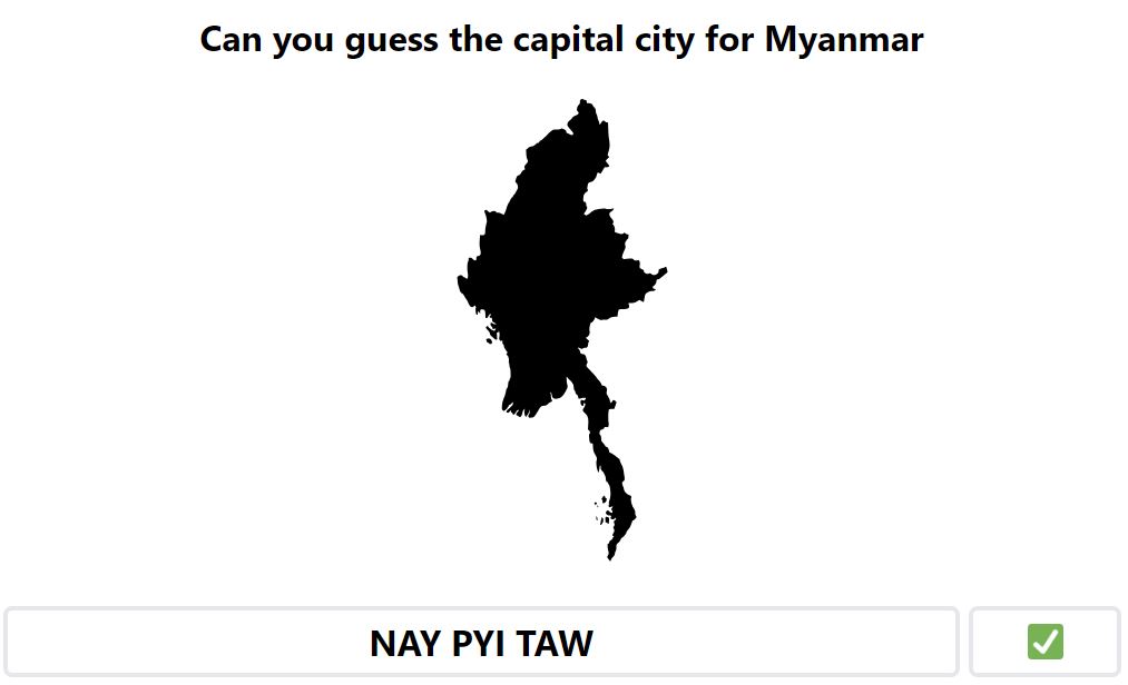 Daily Worldle 717 Bonus Capital City - January 8th 2024