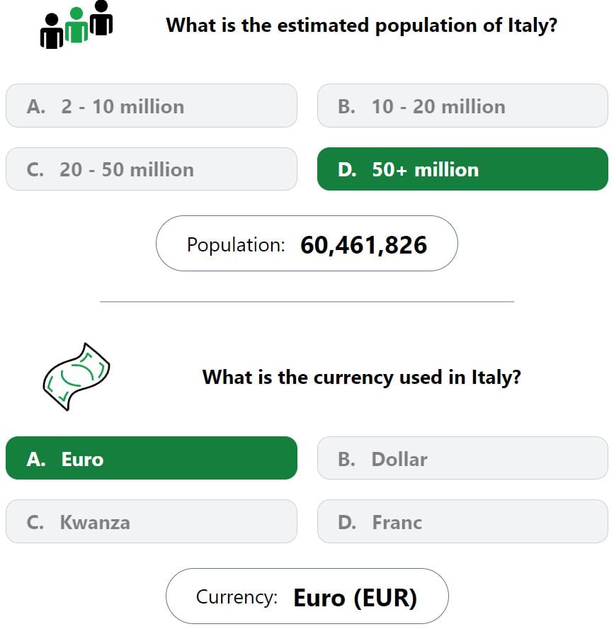 Daily Worldle 720 Bonus Currency & Population Answer - January 11th 2024