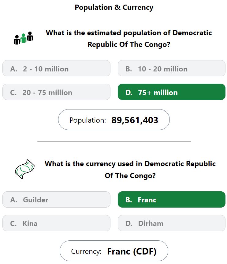 Daily Worldle 727 Bonus Currency & Population Answer - January 18th 2024