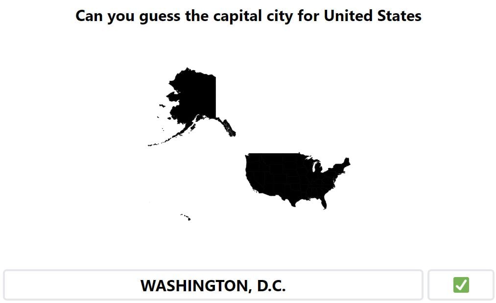 Daily Worldle 728 Bonus Capital City - January 19th 2024