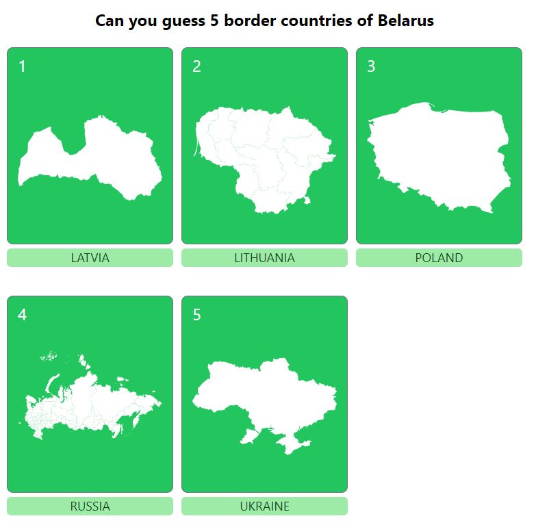 Daily Worldle 731 Bonus Neighbouring Countries Answers - January 22nd 2024