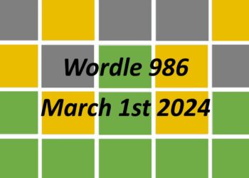 Daily Wordle 986 - 1st March 2024