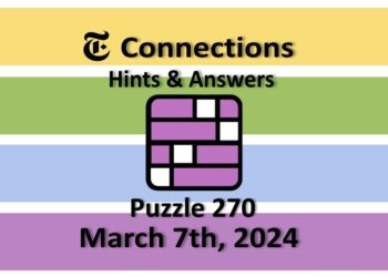 Daily NYT Connections 270 Answers - March 7th 2024