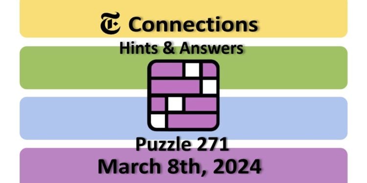Daily NYT Connections 271 Answers - March 8th 2024