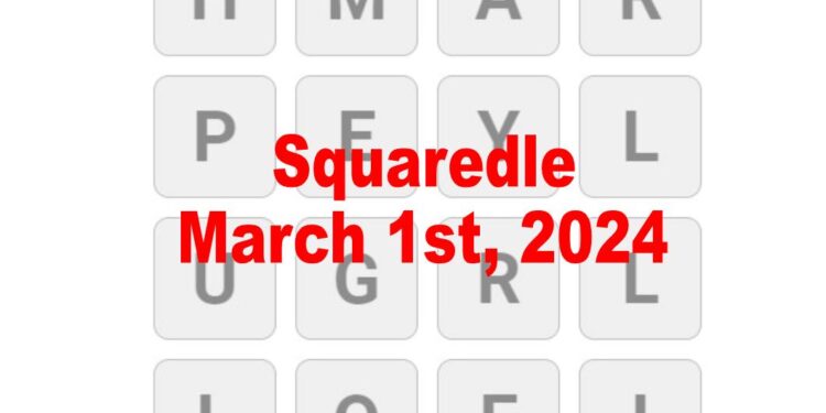 Daily Squaredle Answers - 1st March 2024