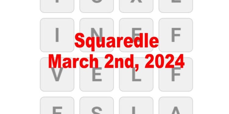 Daily Squaredle Answers - 2nd March 2024