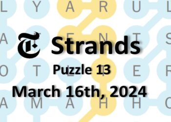 Daily Strands 13 Answers Today - 16th March 2024