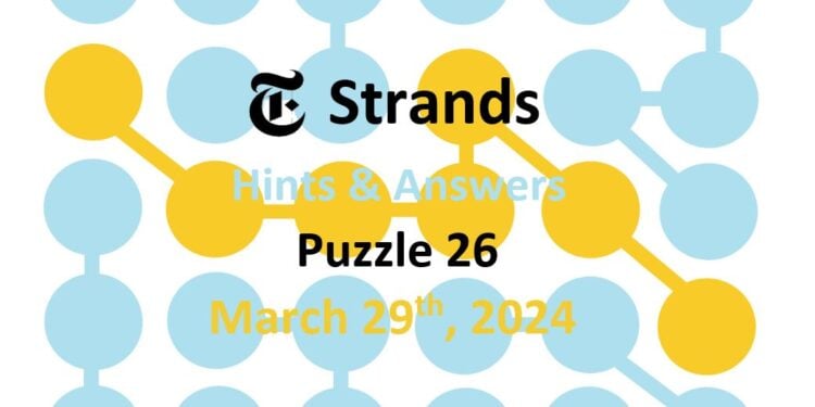 Daily Strands 26 Answers Today - 29th March 2024