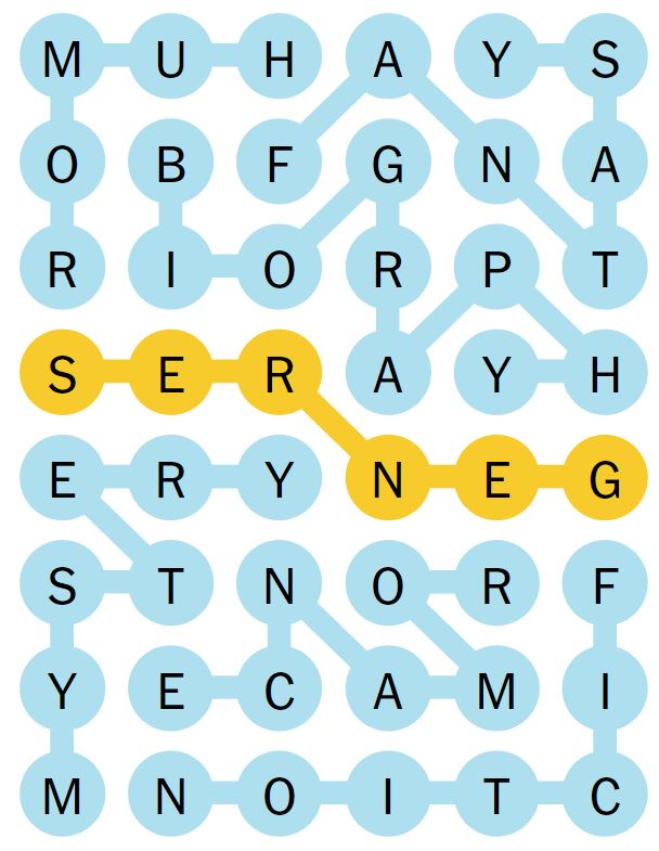 NYT Strands 25 Completed Puzzle - 28th March 2024