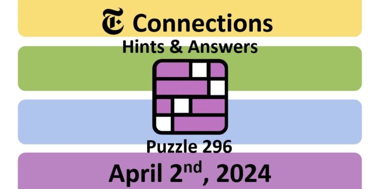 Daily NYT Connections 296 Answers - April 2nd 2024