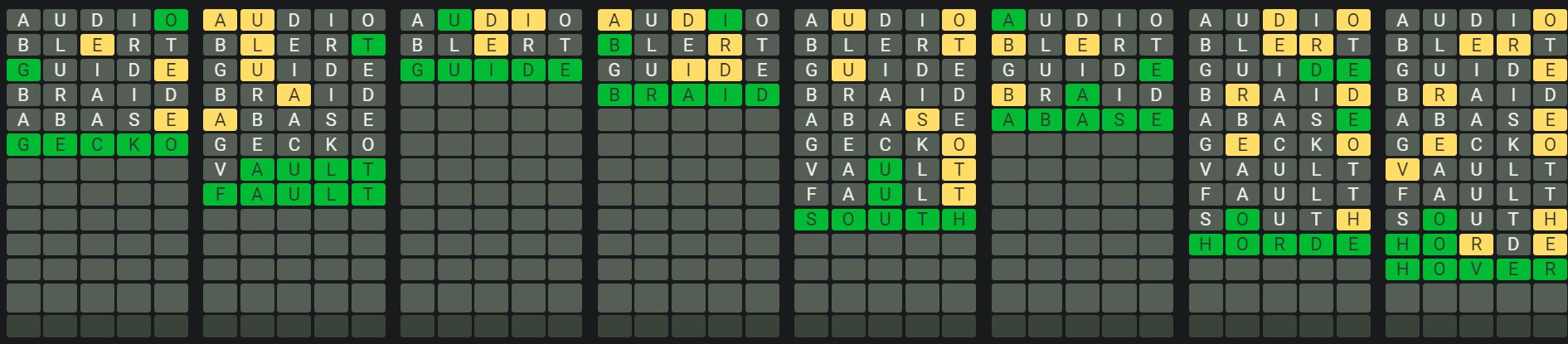Daily Octordle Answer 805 - April 8th 2024