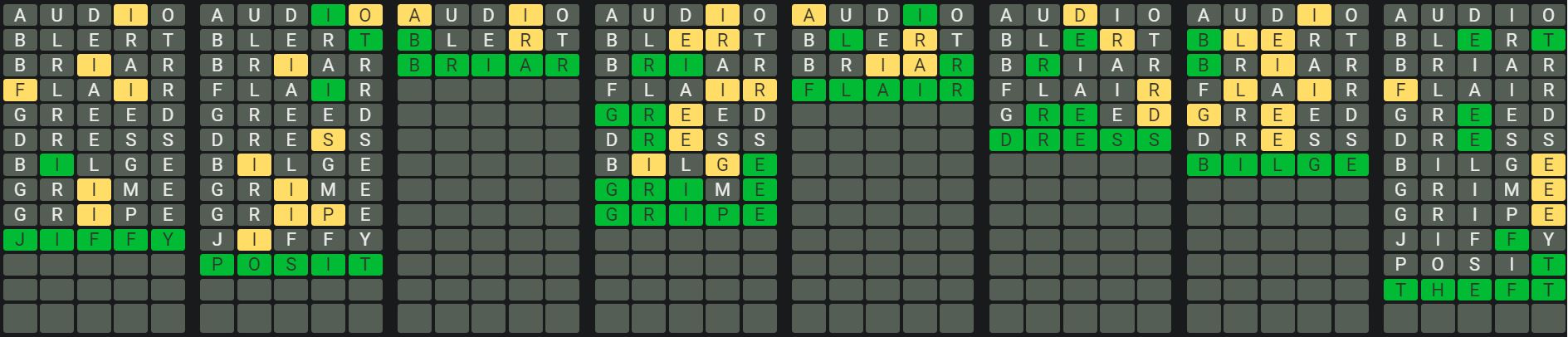 Daily Octordle Answer 807 - April 10th 2024