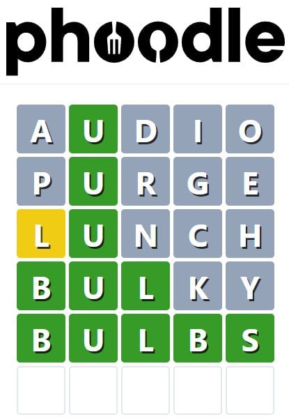 Daily Phoodle Answer 697 - 4th April 2024