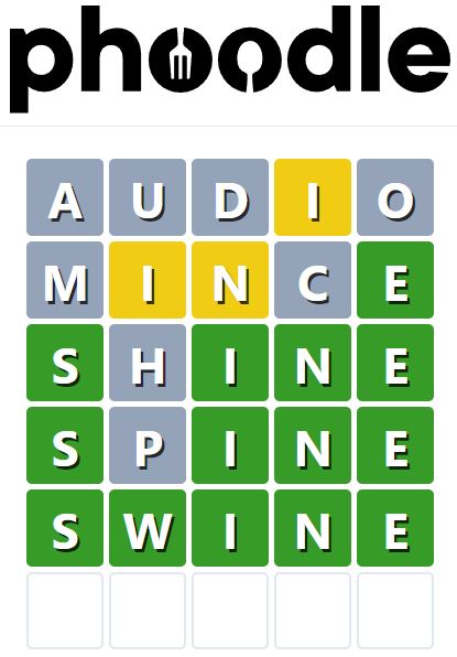 Daily Phoodle Answer 699 - 6th April 2024