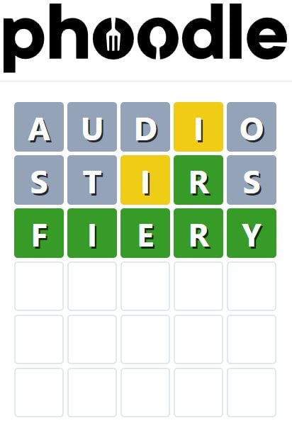 Daily Phoodle Answer 707 - 13th April 2024