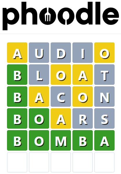 Daily Phoodle Answer 721 - 28th April 2024