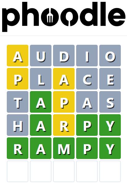 Daily Phoodle Answer 722 - 29th April 2024