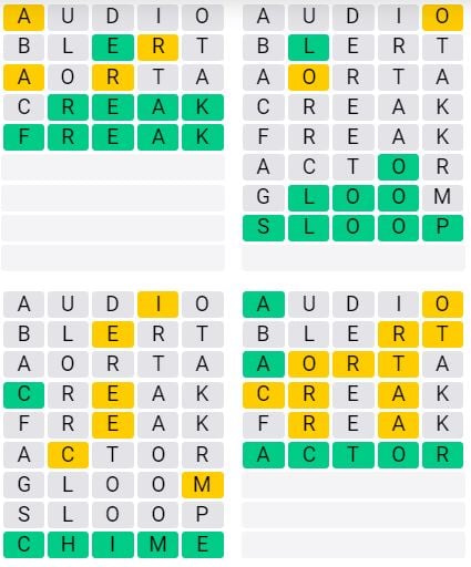 Weekly Quordle 42 Answer - April 8th - 14th 2024