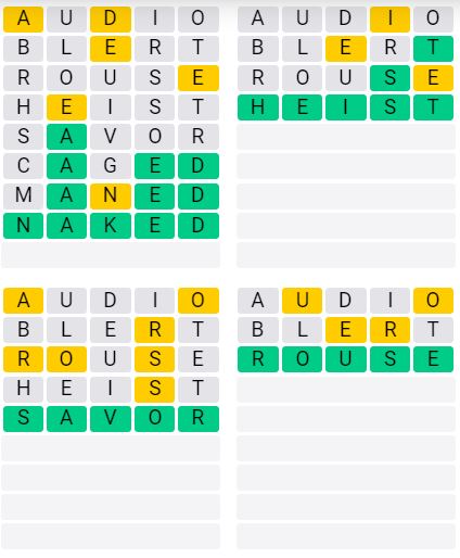 Weekly Quordle 44 Answer - April 22nd - 28th 2024