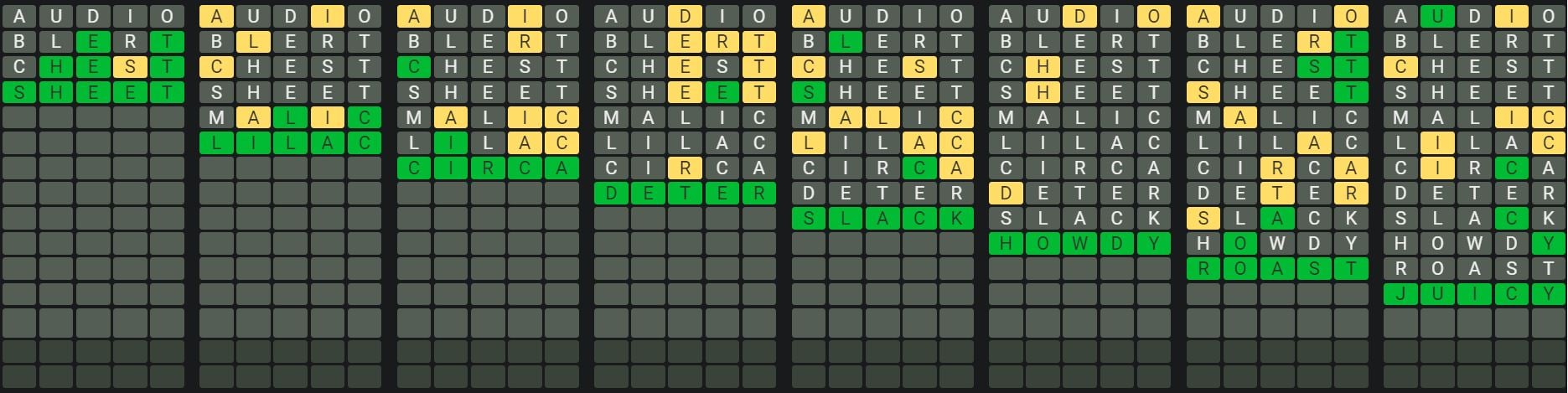 Daily Octordle 840 Sequence Answer - May 13th 2024