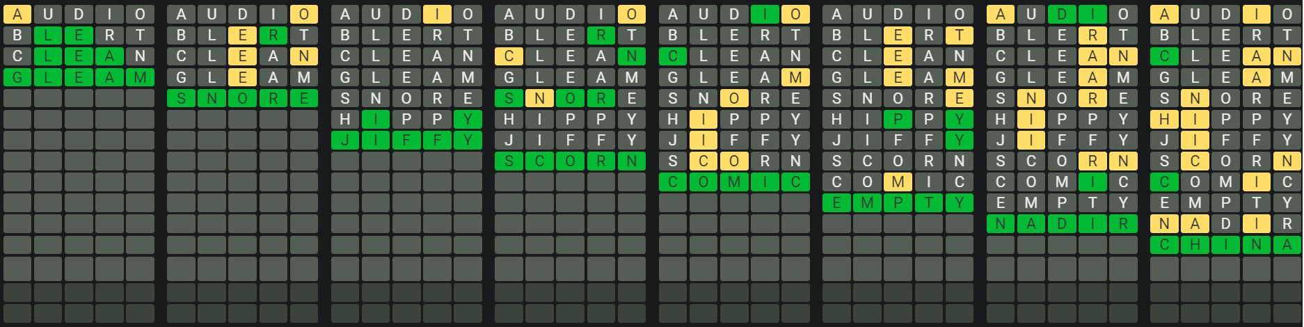 Daily Octordle 848 Sequence Answer - May 21st 2024