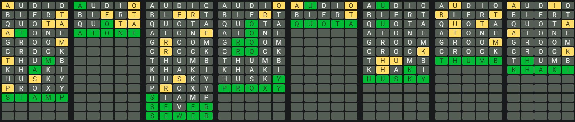 Daily Octordle Answer 833 - May 6th 2024