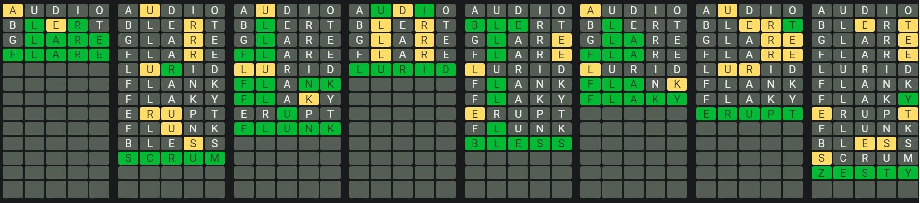 Daily Octordle Answer 840 - May 13th 2024