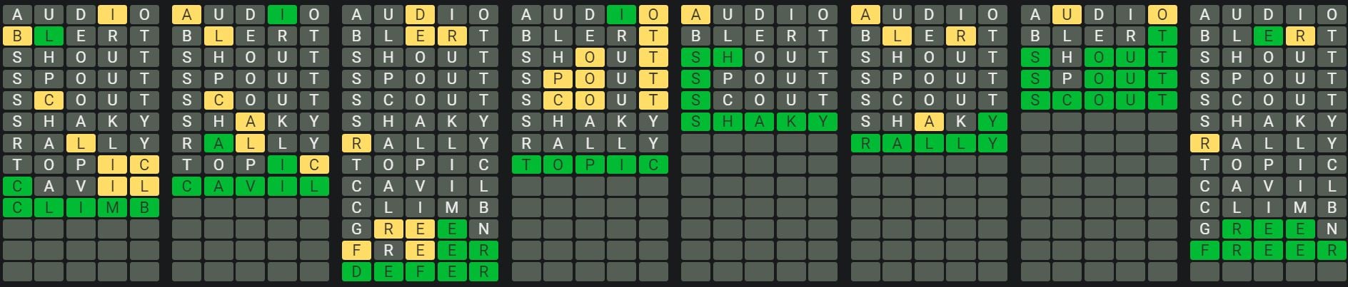 Daily Octordle Answer 842 - May 15th 2024
