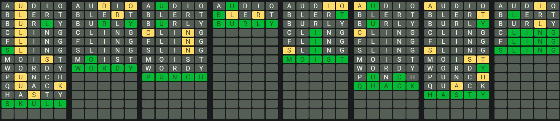 Daily Octordle Answer 843 - May 16th 2024