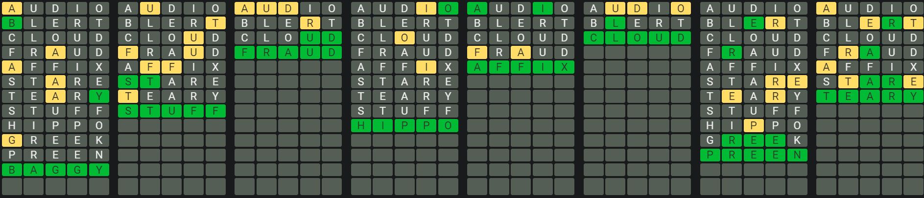 Daily Octordle Answer 844 - May 17th 2024