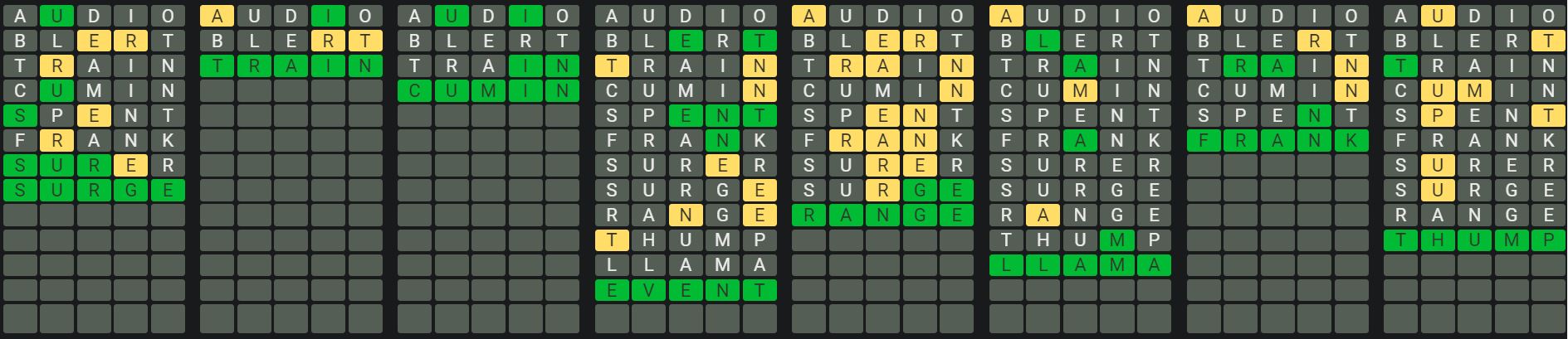 Daily Octordle Answer 845 - May 18th 2024