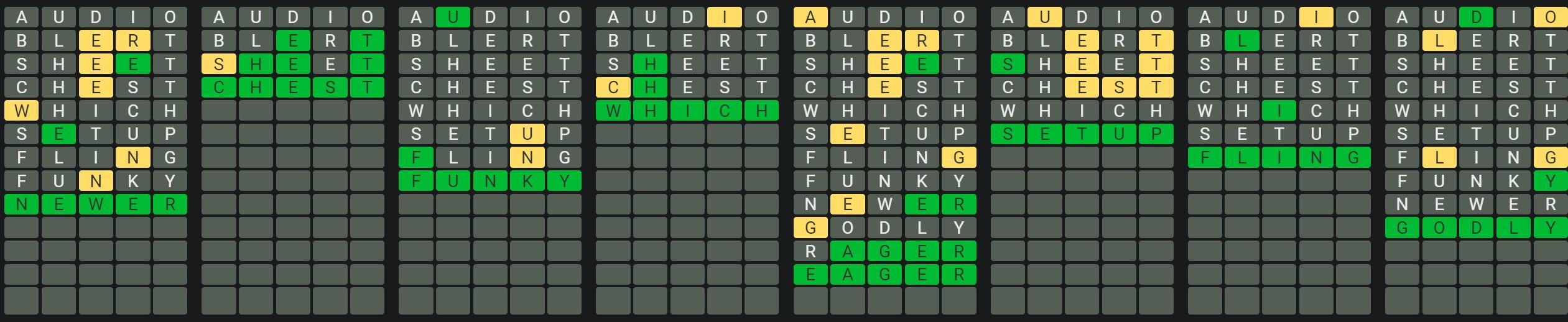 Daily Octordle Answer 847 - May 20th 2024