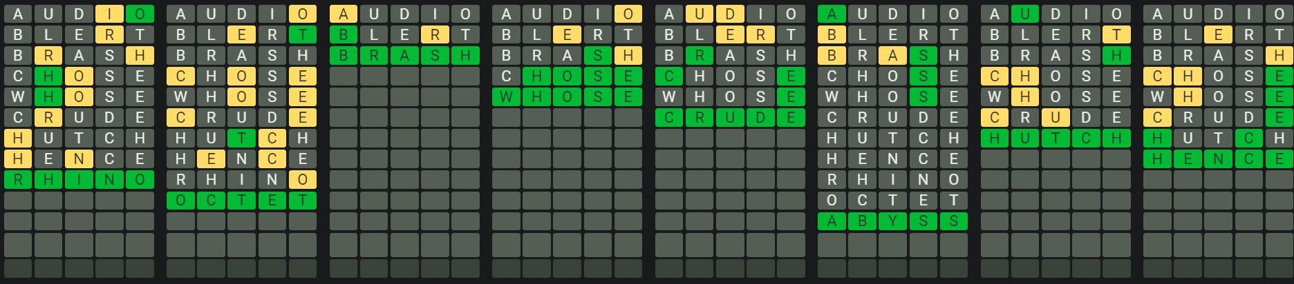 Daily Octordle Answer 848 - May 21st 2024