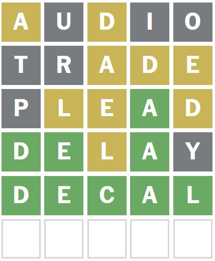Daily Wordle Answer 1051 - 5th May 2024