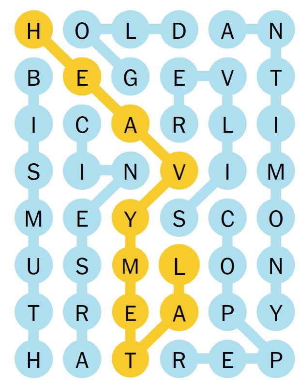 NYT Strands 65 Completed Puzzle - 7th May 2024