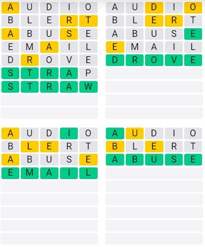 Weekly Quordle 47 Answer - May 13th - 19th 2024