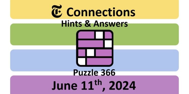 Daily NYT Connections 366 Answers - June 11th 2024