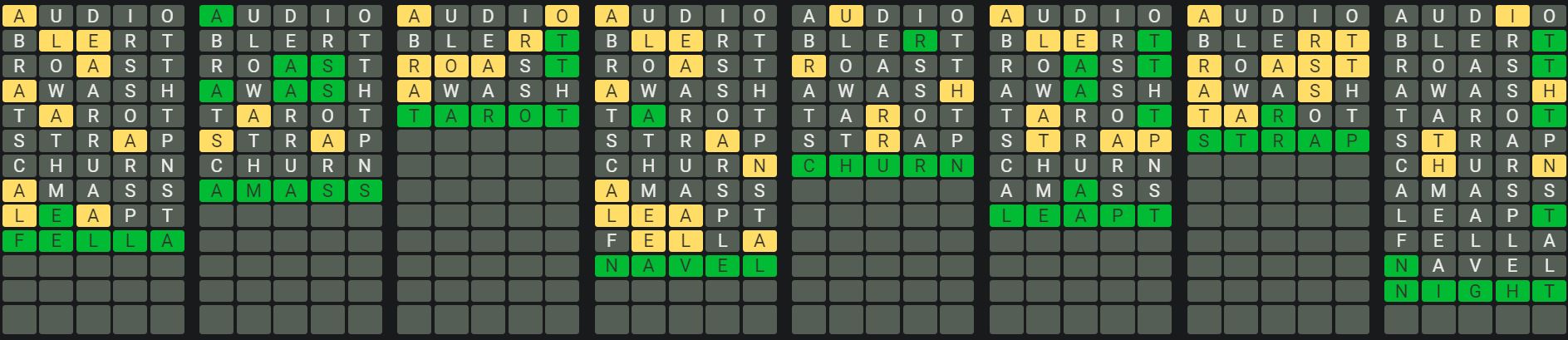 Daily Octordle Answer 864 - June 6th 2024
