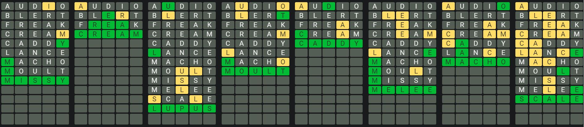 Daily Octordle Answer 887 - June 29th 2024