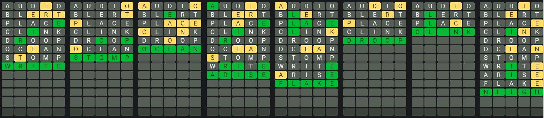 Daily Octordle Answer 888 - June 30th 2024