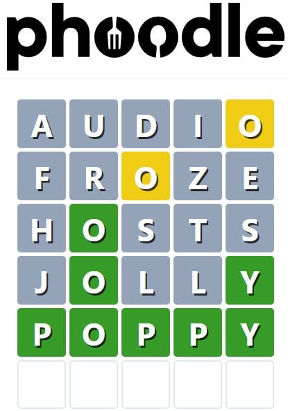 Daily Phoodle Answer 770 - 16th June 2024