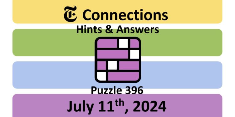 Daily NYT Connections 396 Answers - July 11th 2024