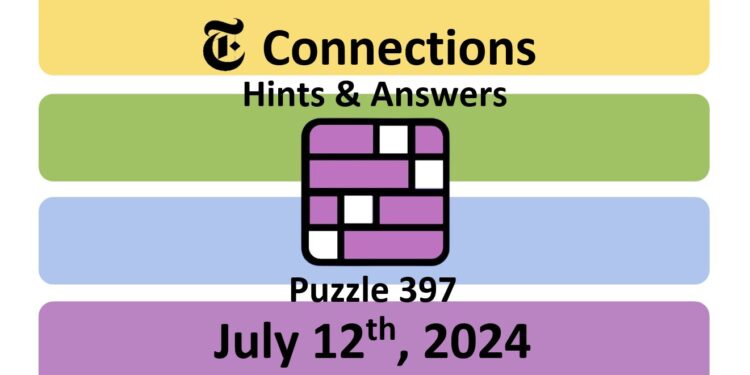 Daily NYT Connections 397 Answers - July 12th 2024