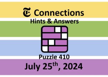 Daily NYT Connections 410 Answers - July 25th 2024