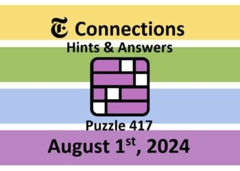 Daily NYT Connections 417 Answers - August 1st 2024