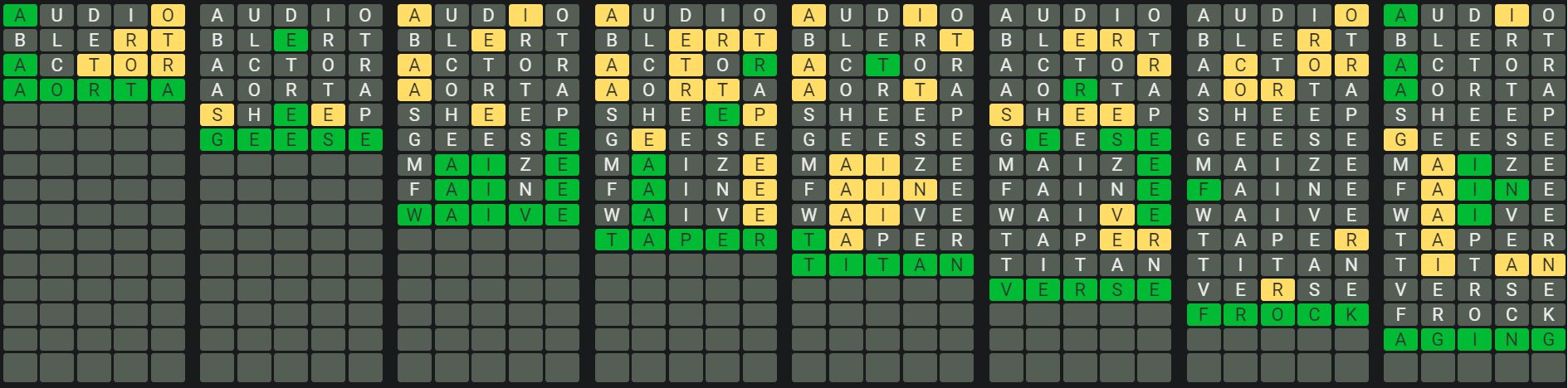 Daily Octordle 891 Sequence Answer - July 3rd 2024