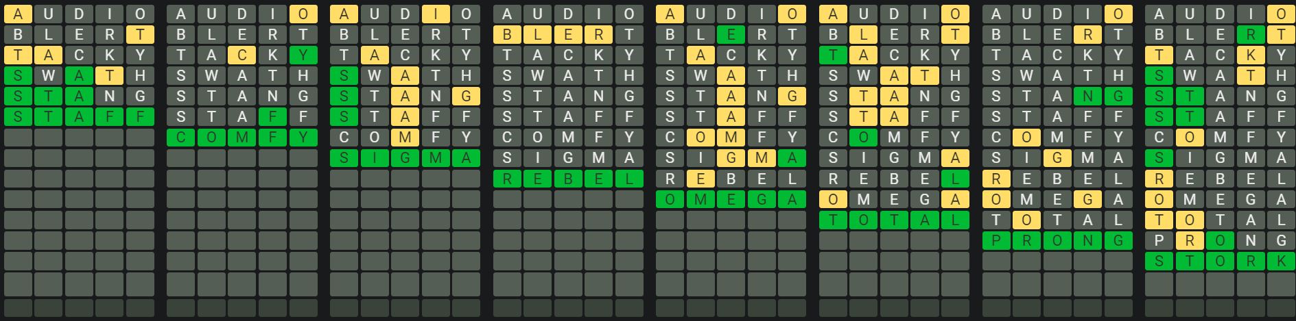 Daily Octordle 893 Sequence Answer - July 5th 2024
