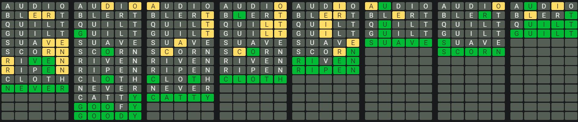 Daily Octordle Answer 891 - July 3rd 2024